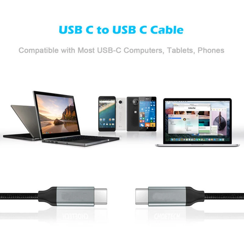 FERISING 20 V/3A usb type C к USB C кабель Поддержка PD 60W QC3.0 3A Быстрая зарядка type-C кабель для Macbook samsung DELL ноутбука