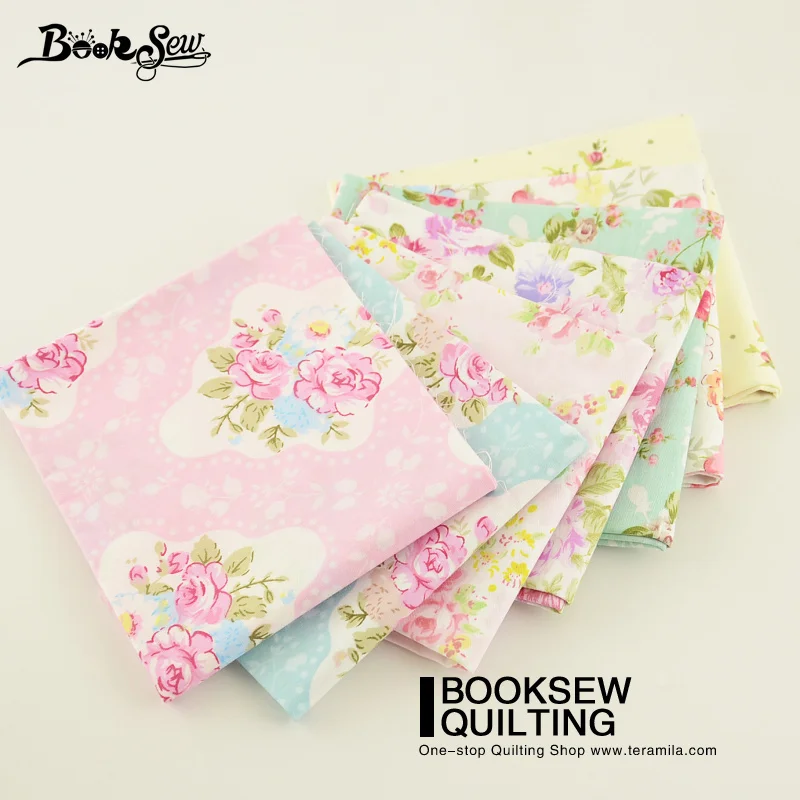 Booksew 7 шт. 40 см х 50 красивый цветочный принт четверть пучка 100% хлопок саржевая