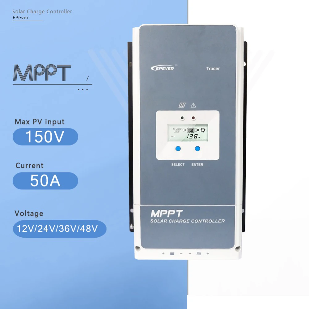 EPever Tracer5415AN 50A солнечное зарядное устройство MPPT контроллер 12 В 24 в 36 48 авто для Max 150