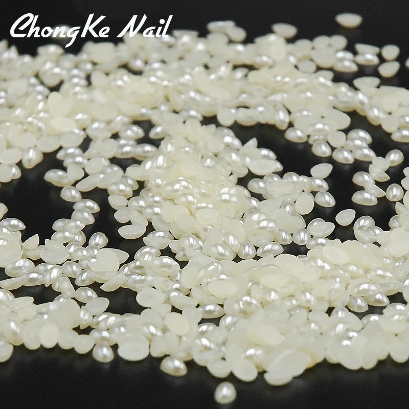 Модные 3D бриллианты 1000 шт. бежевые бусины с имитацией жемчуга плоские