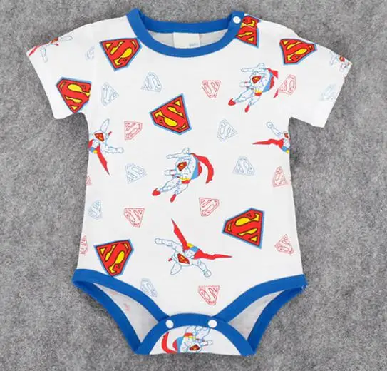 Superman B Маленький Супермен, хлопковый комбинезон для маленьких мальчиков, Детские альпинистские костюмы с буквенным принтом, Одежда для новорожденных с короткими рукавами, одежда для альпинизма - Цвет: Superman B