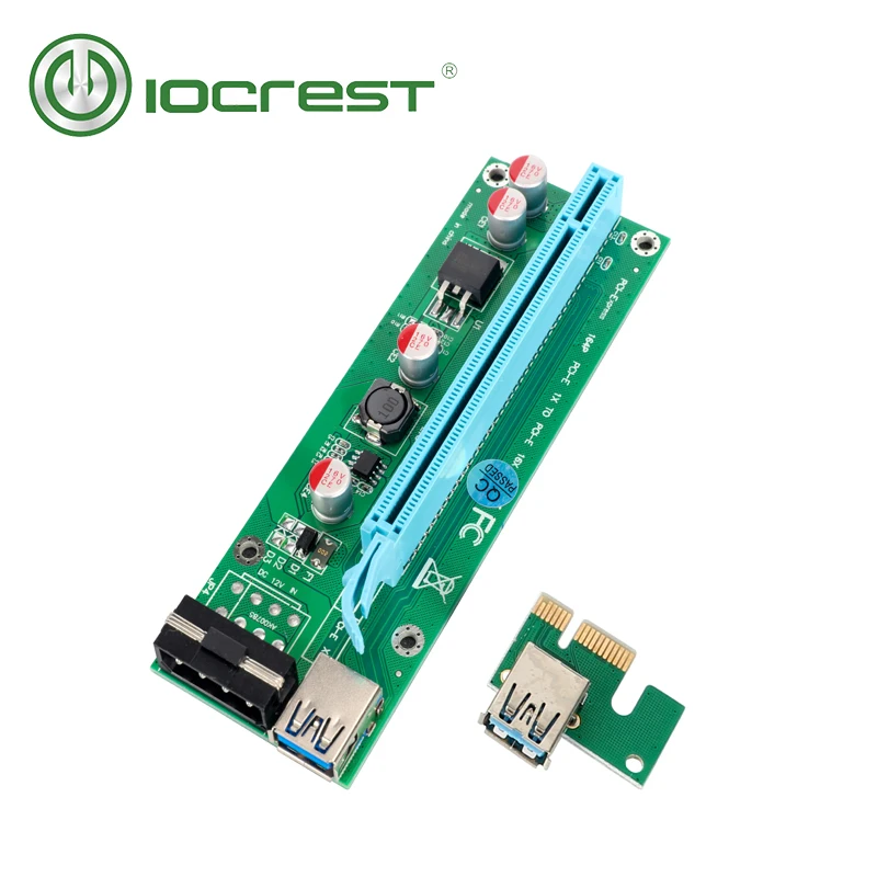 

Переходник IOCREST PCI-e 1X на 16X USB 3,0 с 4-контактным разъемом питания