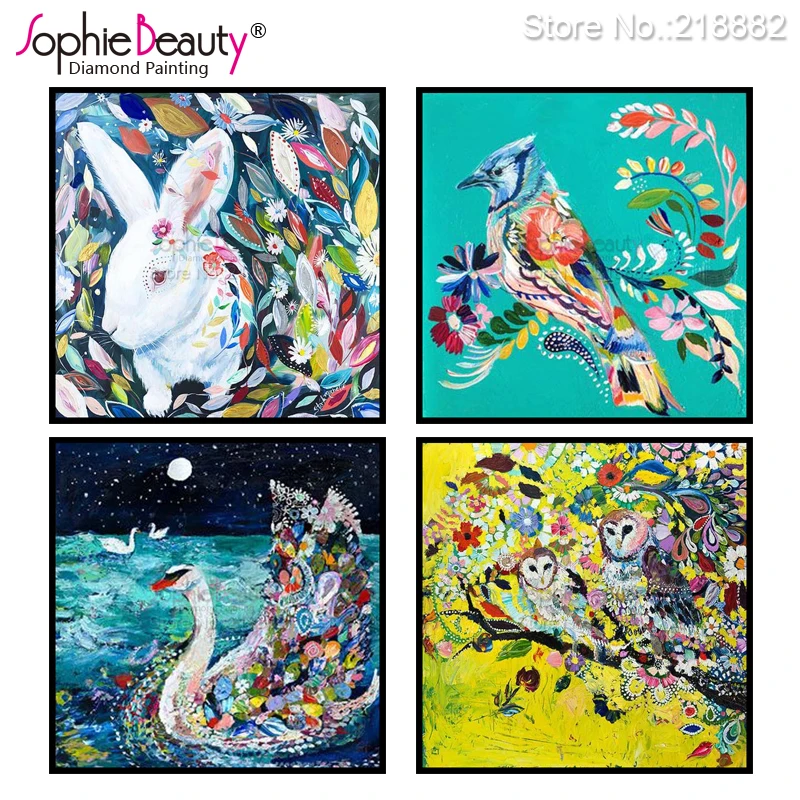 

Sophie Beauty, новинка, сделай сам, алмазная живопись, вышивка крестиком, рукоделие, вышивка, цветная, животное, птица, лебедь, ручная работа, мозаик...