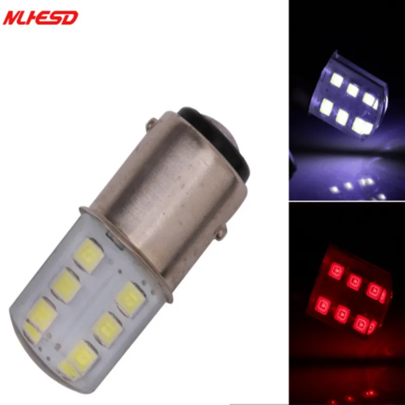 2х стробоскопическая вспышка 1157 BAY15D P21/5 W силиконовая лампа 2835 SMD 12 светодиодный