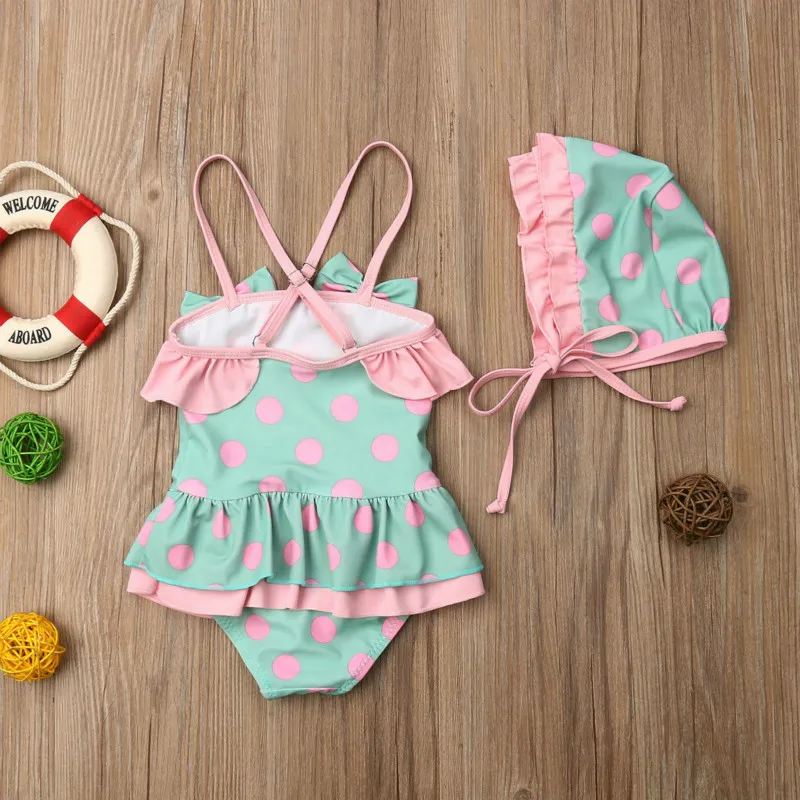 Одежда для новорожденных набор бикини девочек с узором в горошек летние