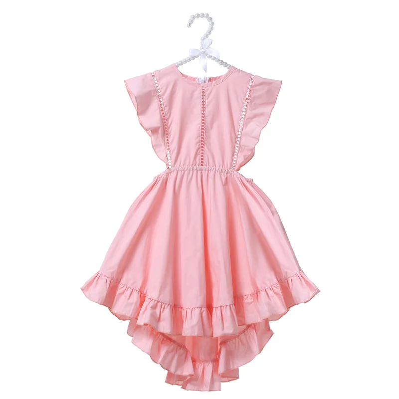 Girls BOHO Ruffles Dress Sweet Fashion Dovetail Dresses Solid A-Line Children Princess Clothes | Детская одежда и обувь