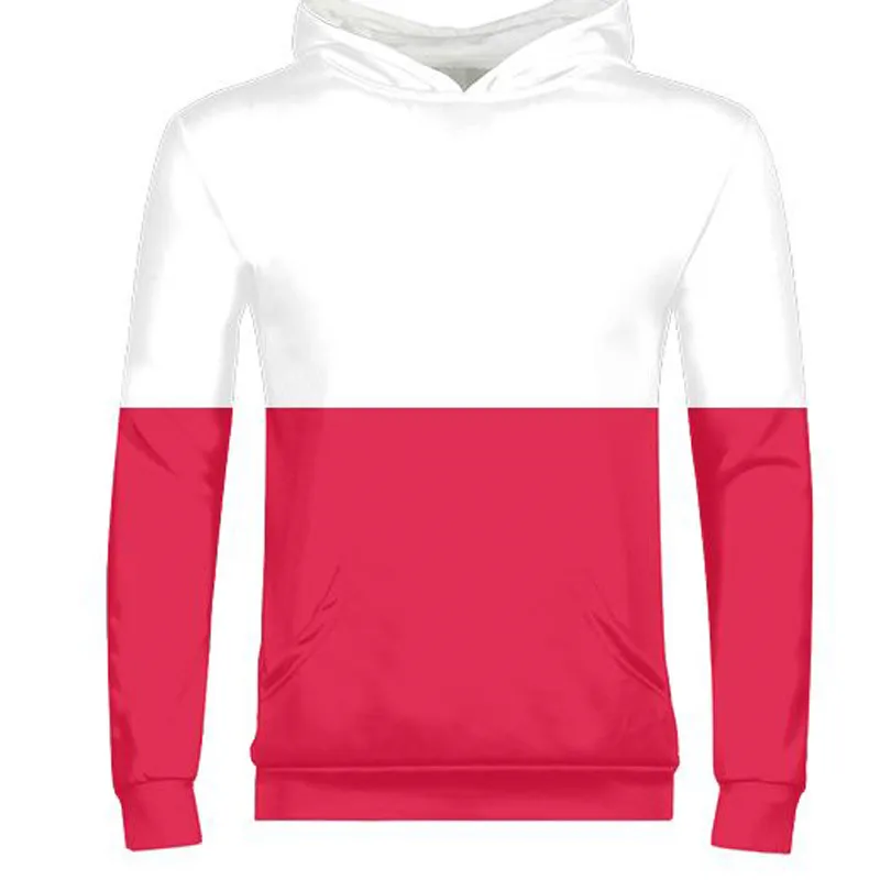 Польская мужская толстовка с номером имени на молнии государственным флагом