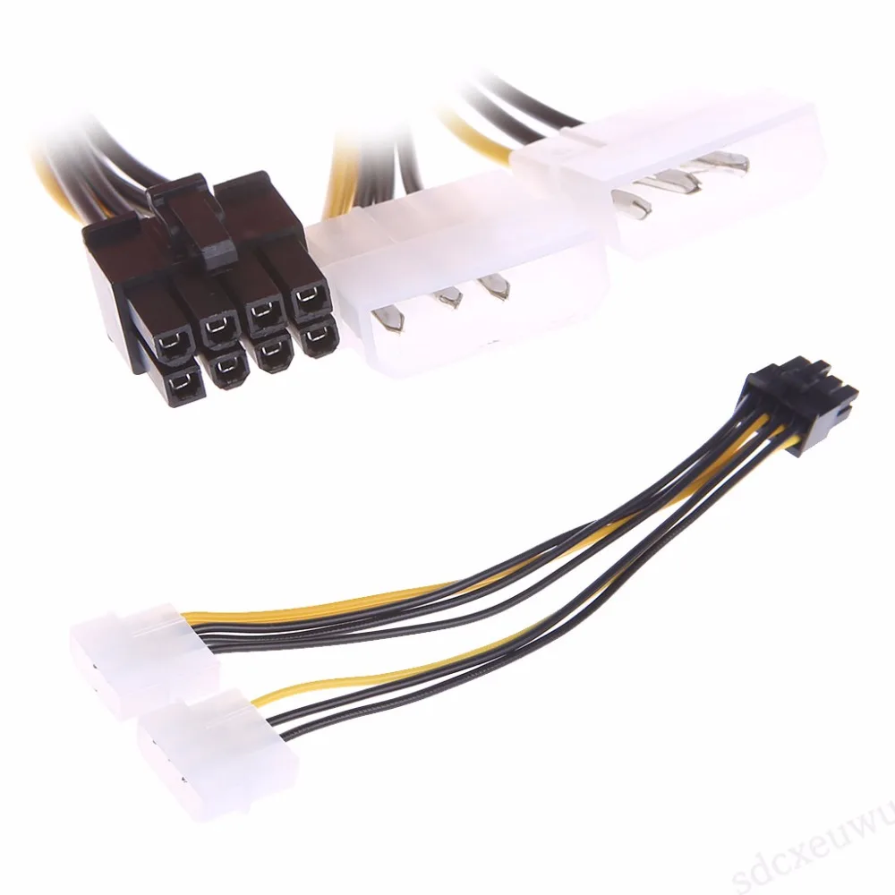 Кабель адаптер питания для планшета OOTDTY 2x4 Pin Molex LP4 To 8 PCI Express ATX PSU sata к