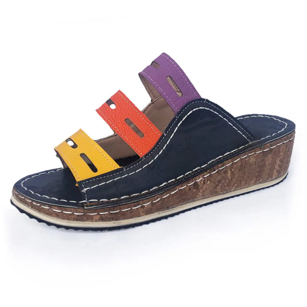 Женские тапочки сезон лето повседневные женские модные разноцветные босоножки