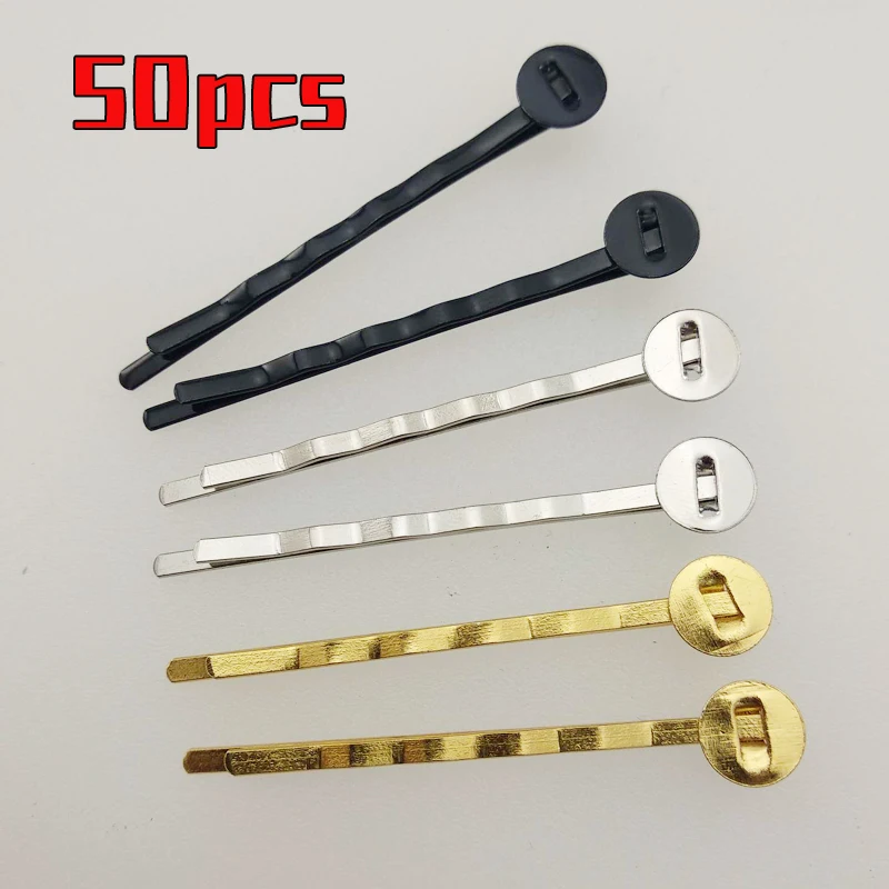 50pcs/set 5cm with trays hair clips for handmade hari pins in jewelry pin diy accessories |