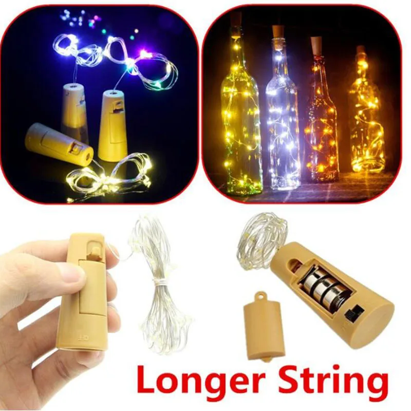 2 м 20LED винные пробки Форма Батарея Медный провод огни строки для бутылки DIY | Лампы