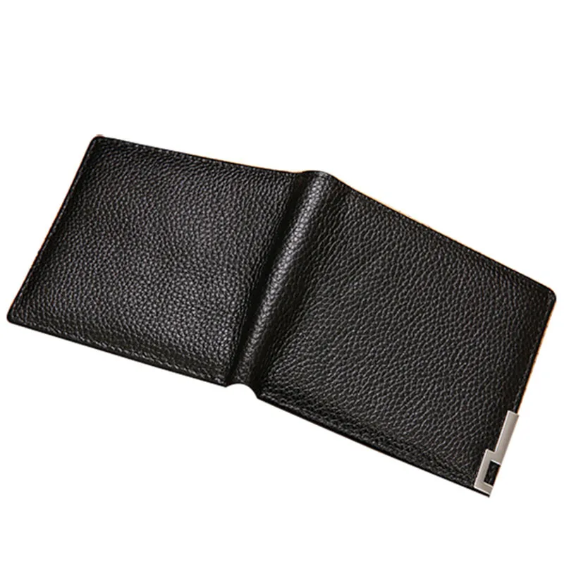 Мужские бумажники из натуральной кожи кошельки известного бренда Черный
