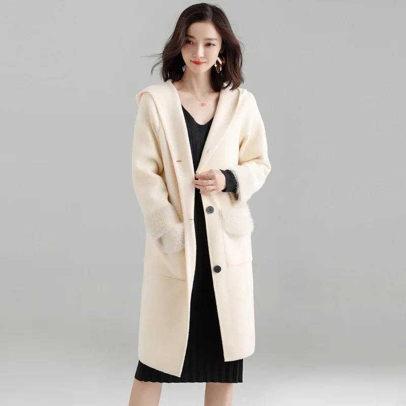 Хорошее качество весна 2019 длинный вязаный кардиган Свободное пальто