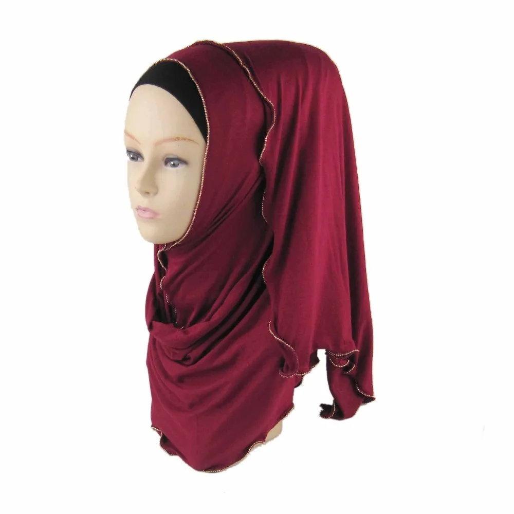 32 цвета мусульманский хиджаб шарф мягкий длинный из хлопка с молнией платок isamic