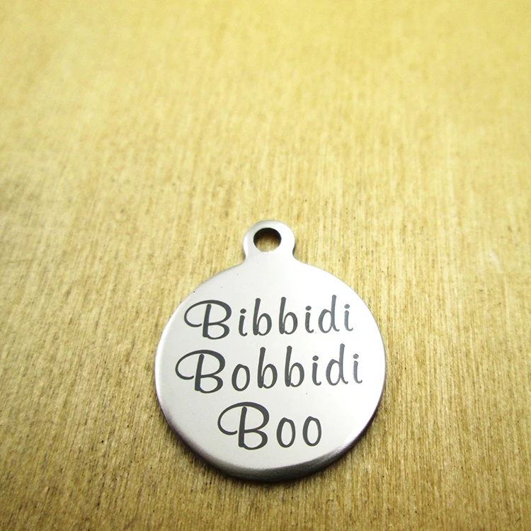 10 шт./лот Bibbidi Bobbidi Boo подвески из нержавеющей стали лазерная гравировка на заказ DIY