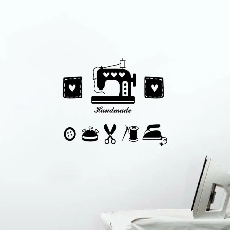 Портной магазин швейная машина ЖЕЛЕЗНЫЕ НОЖНИЦЫ виниловые наклейки одежды