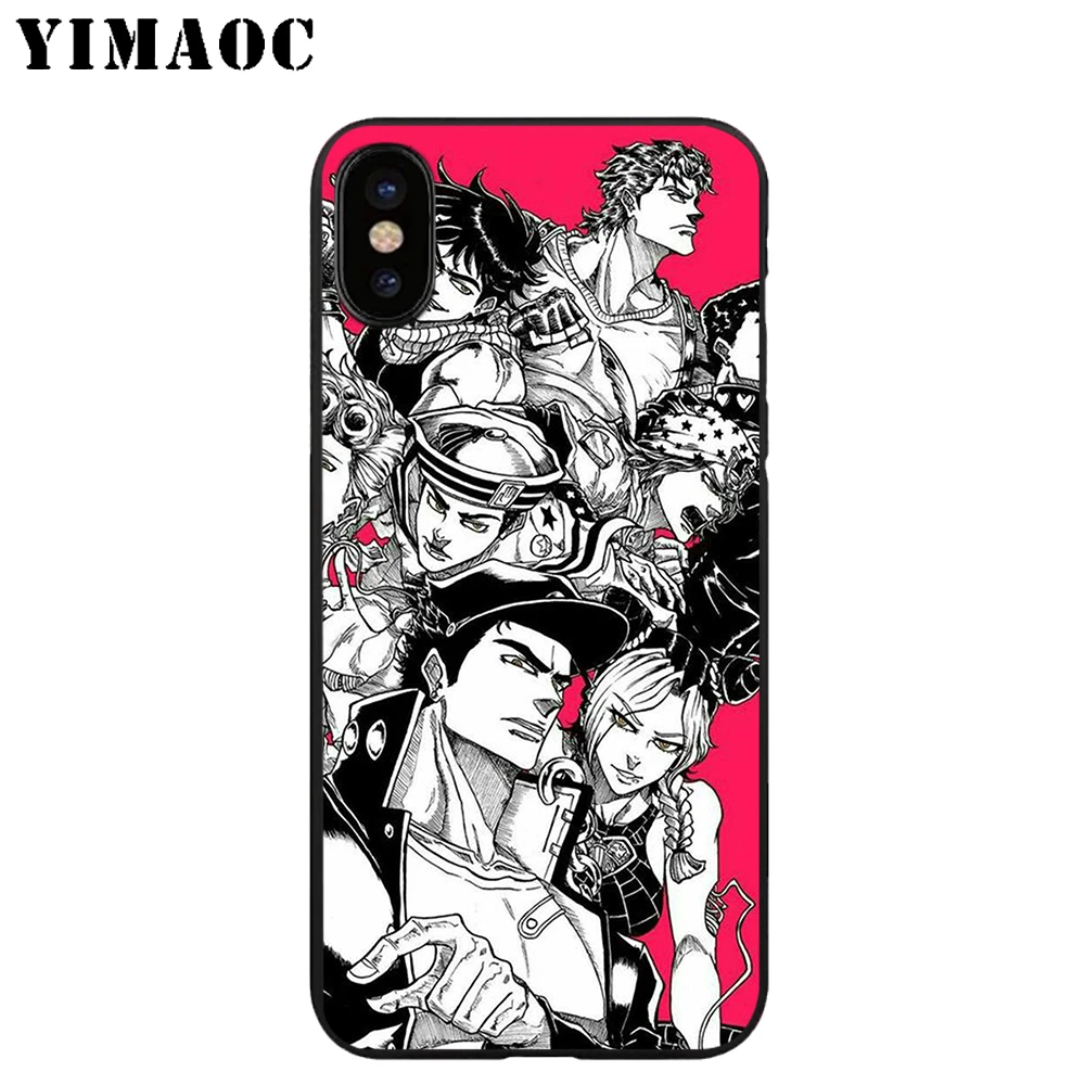 Imaoc JoJo необычный аниме Мягкий ТПУ Черный силиконовый чехол для iPhone X или 10 8 7 6 6S Plus 5