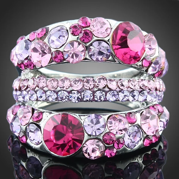 Новинка свадебные кольца для женщин с искусственными кристаллами зеленого