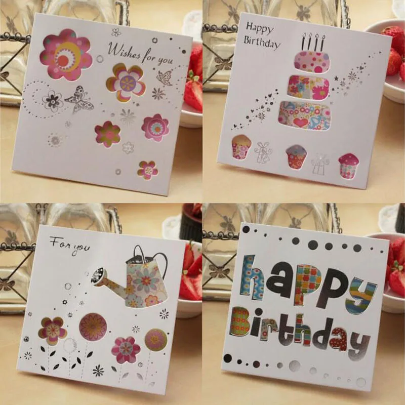 

12pcs/lot Different Pattern Delicate Universal Festival Cutout Happy Birthday greeting card /Christmas gift H030
