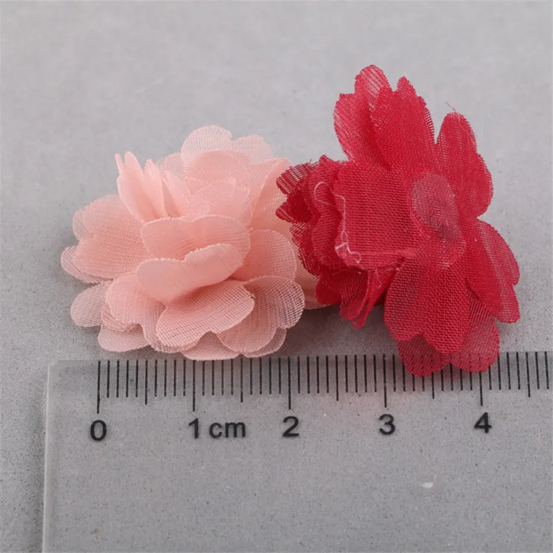 Wholesale 50PCS 20PCS 30MM DIY Jewelry Findings Chiffon Fabric Flowers Handmade Floral Button Patch Sticker Girls Hair jewelry | Украшения