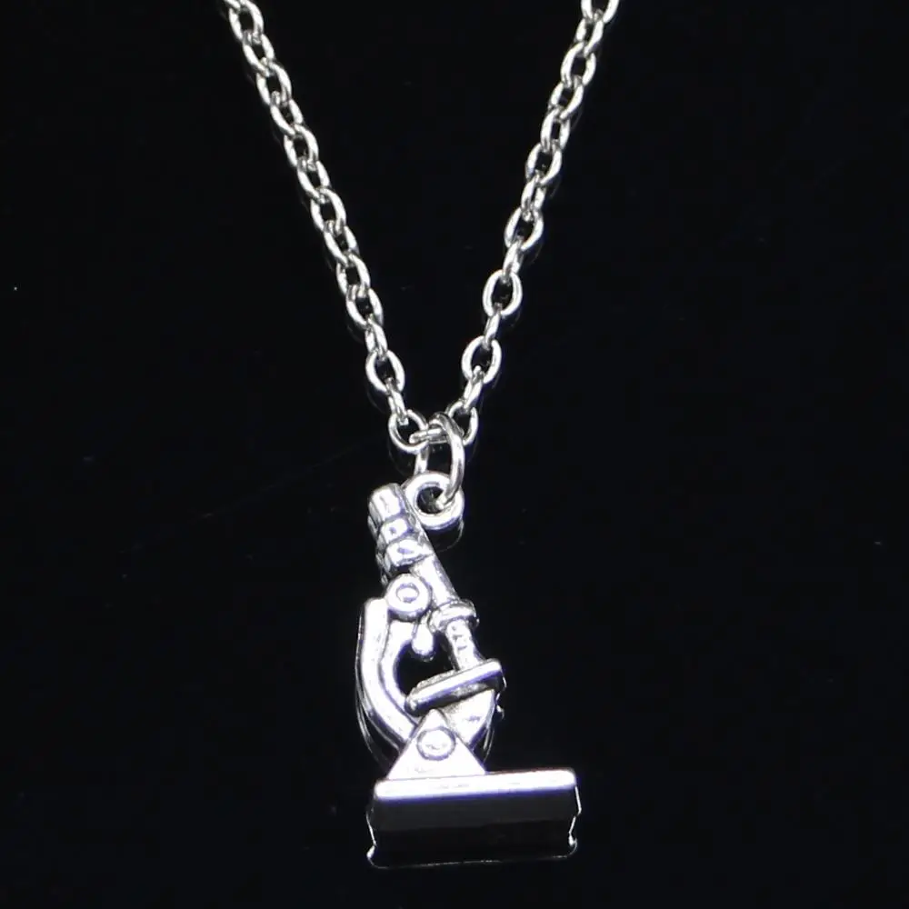 

20pcs New Fashion Necklace 21x11x8mm microscope instrument Pendants Short Long Women Men Colar Gift Jewelry Choker