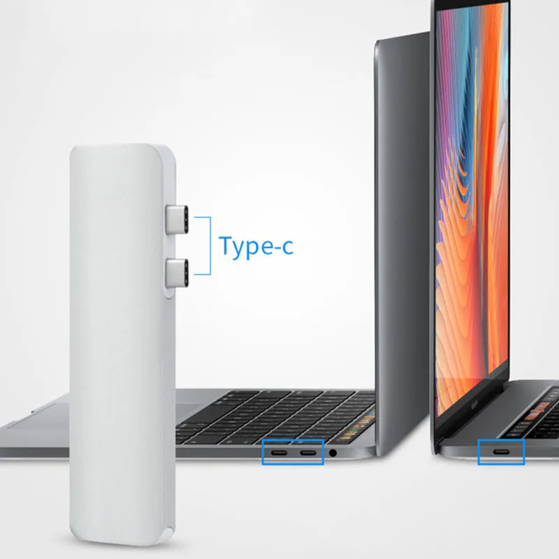 Док станция Fealushon с разъемом типа C HDMI USB хаб для ноутбука Macbook Pro HP DELL Surface Lenovo