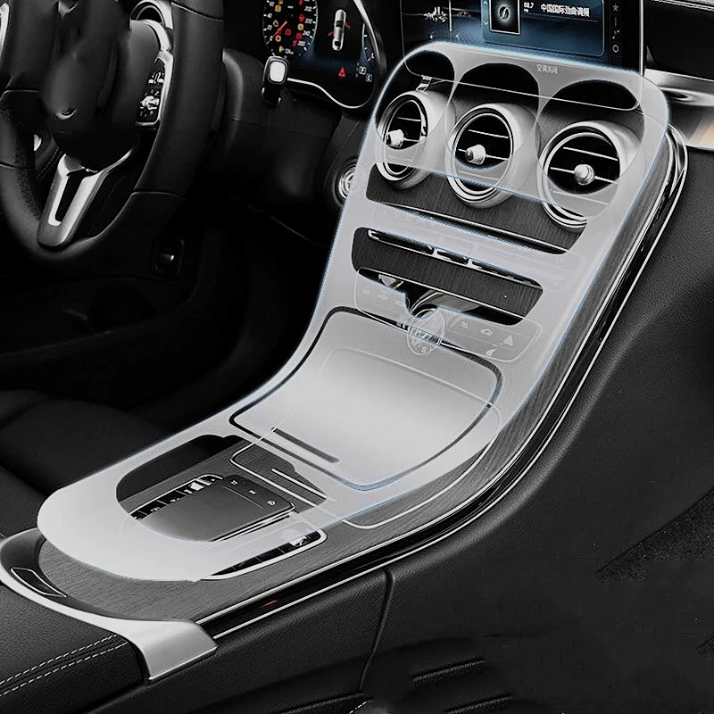 Оригинальная модель подходит консоль наклейки для W205 Mercedes Benz C200 C180L невидимая Защитная Центральная панель управления рамка TPU tirm