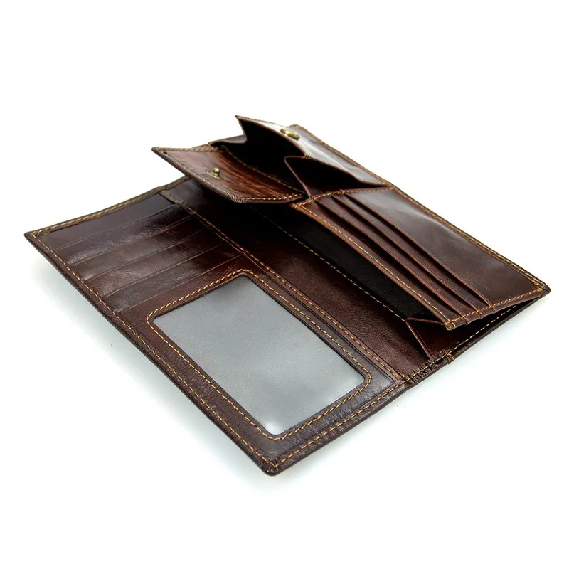 Новый бизнес мужская бумажник долго молния кошелек Натуральная Кожа мужчины