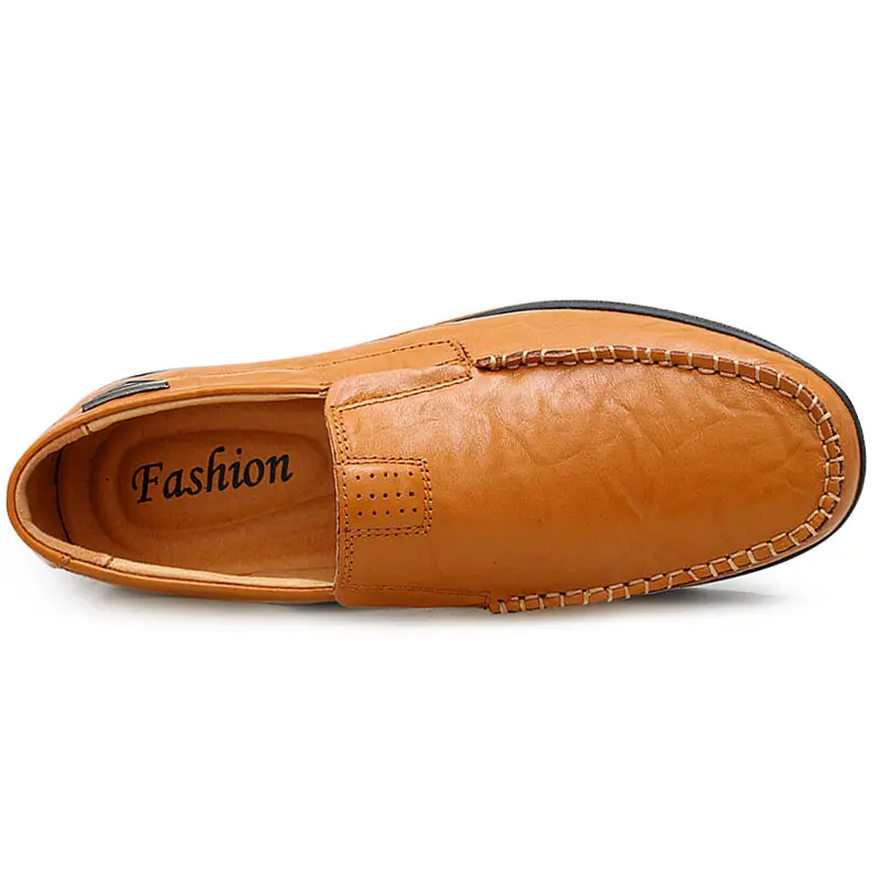 Leather Shoes Men Flats Light Breathable Shallow Casual Loafers Moccasins Man Sneakers Comfortable Peas | Обувь