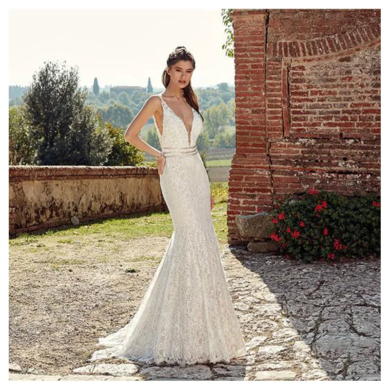 Свадебное платье русалки Сексуальная Кружевная аппликация для платья невесты с