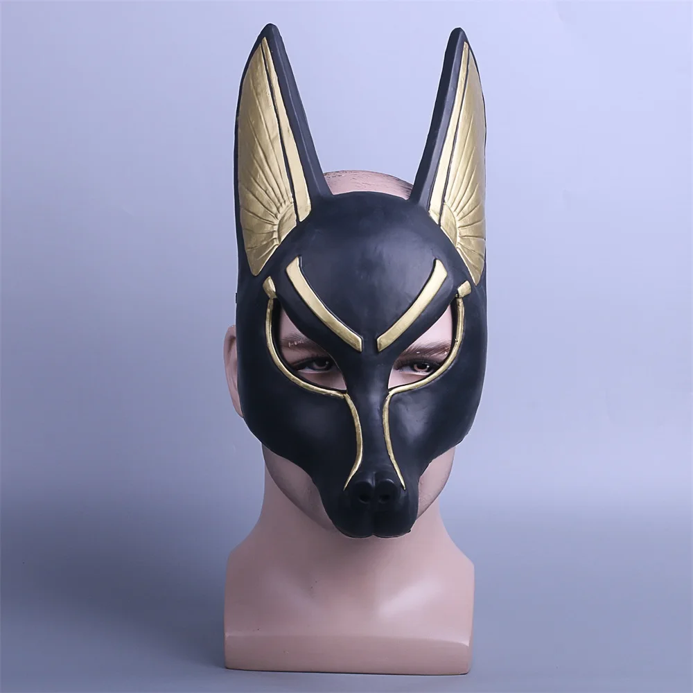 

Egyptian Anubis Cosplay Face Mask PVC Canis spp Wolf Head Animal Masquerade Props Party Halloween Fancy Dress Ball