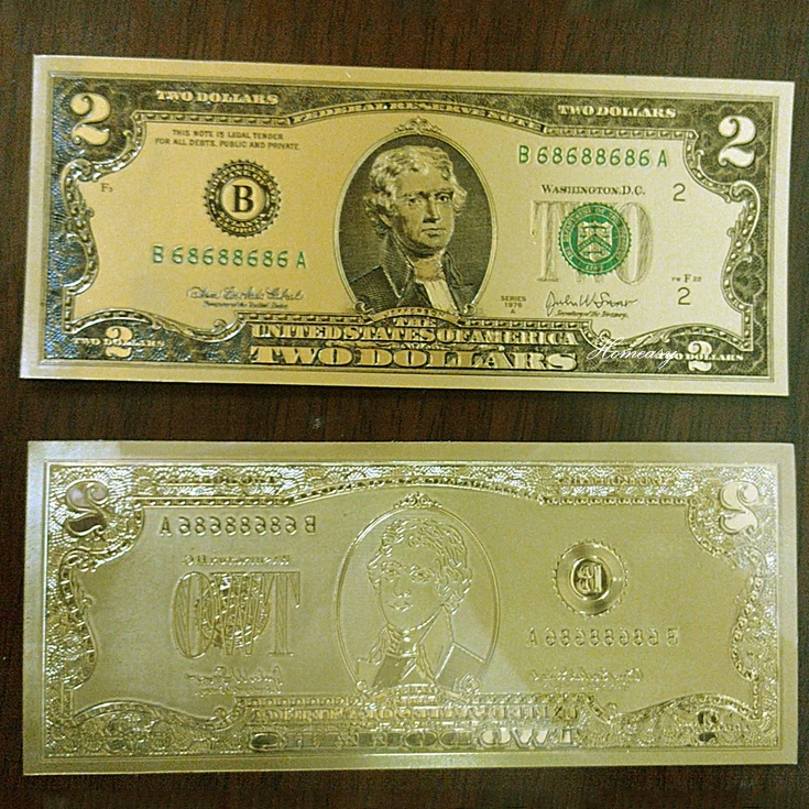 20 шт./лот доллар США GoldBanknote в 24 K Золотая фольга поддельные деньги красочные мировые деньги для сувениров, домашний декор