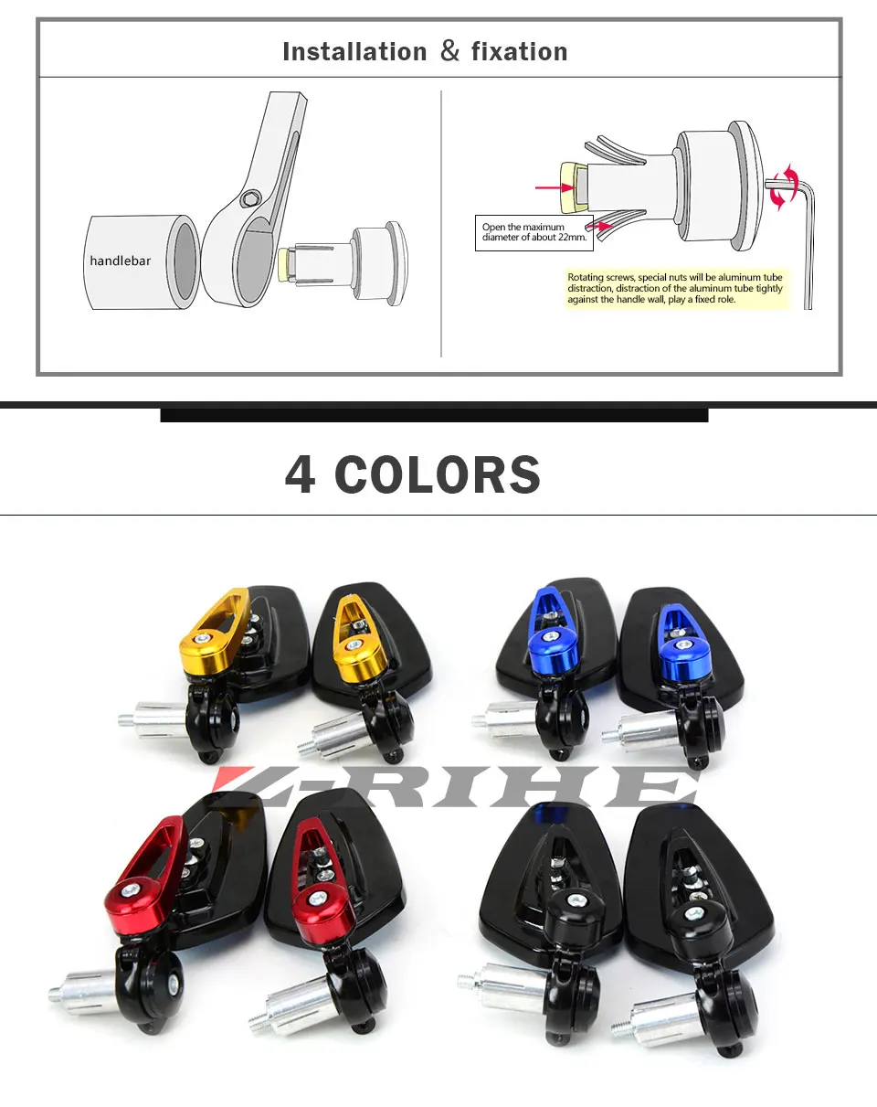 Мотоцикл зеркала заднего зеркала для Suzuki GSXR 600 750 1000 1300 Sv650 B-king TL1000 DL650 DL1000 GSX 650F 750F