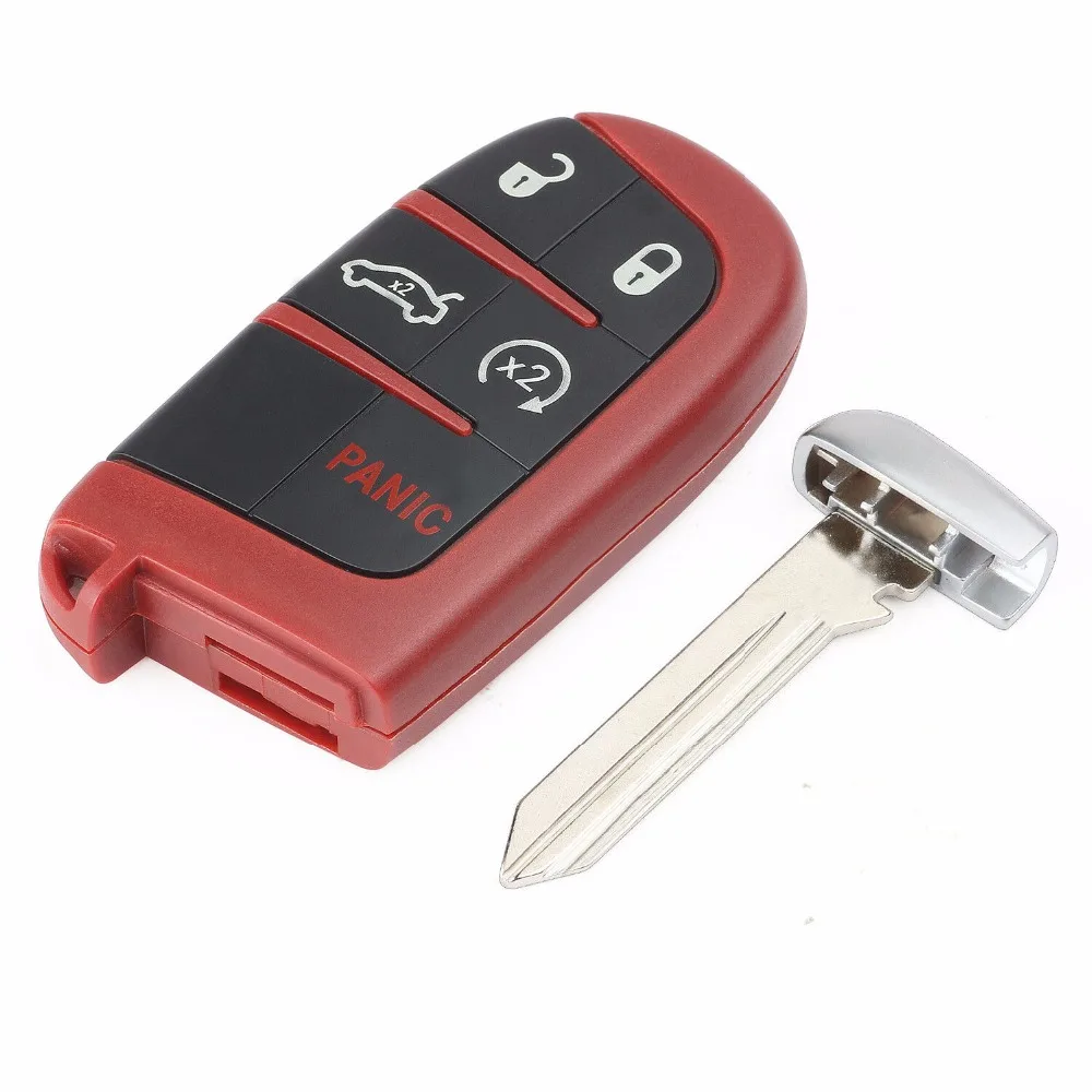 Keyecu красный пульт дистанционного ключа оболочки чехол Замена Fob для Chrysler Jeep Dodge Challenger, Charger Дротика Durango 2011