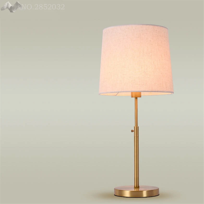 Настольная лампа в ретро стиле полностью медная Светодиодная из стекловолокна