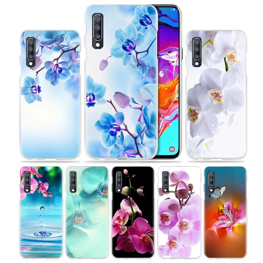 Цветы орхидеи Цветной корпус для samsung Galaxy A50 A70 A80 A20e A60 A40 A30 A20 A10 A8 A6 плюс A9 A7 жесткий чехол для телефона pc