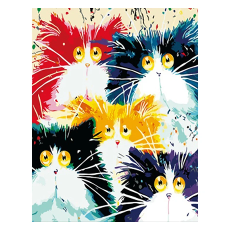 

5D DIY Diamond Painting Abstract Cats Diamond Embroidery Full Cross Stitch Rhinestone Mosaic Home Decor Handmade Gift