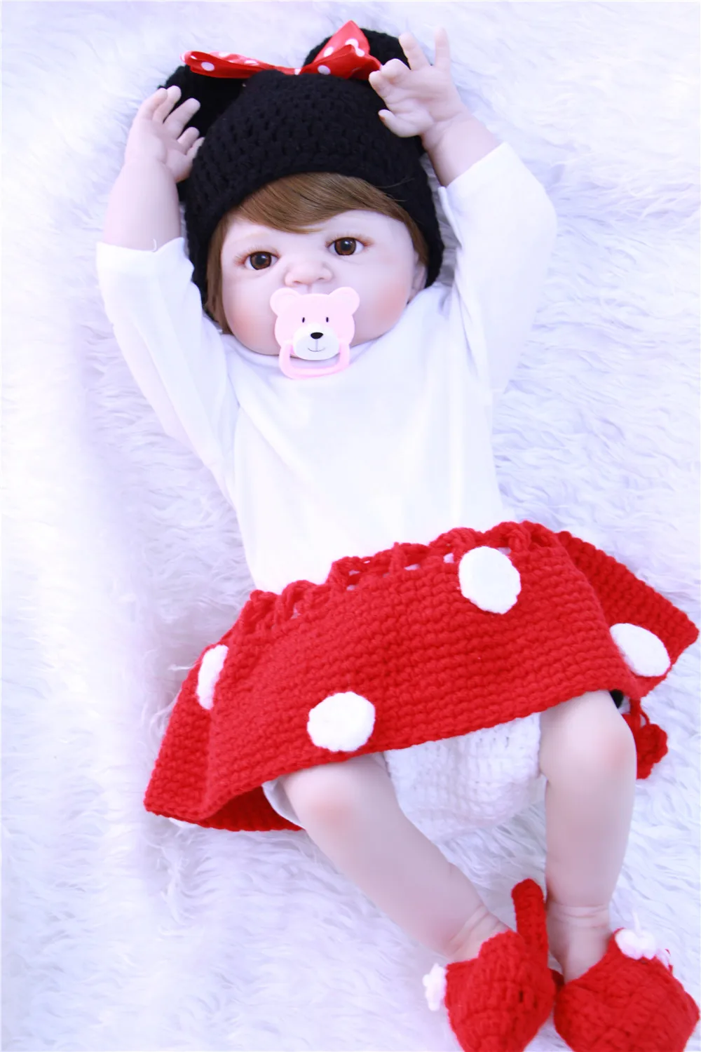 Bebe reborn 55 см силиконовая кукла для новорожденных девочек подарок на Рождество