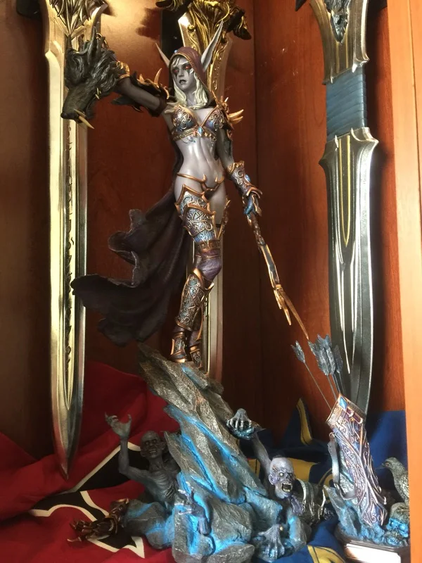 Модель вентиляторов wow Sylvanas Windrunner 66 см высота gk смолы статуя содержит светильник глазная фигура для коллекции