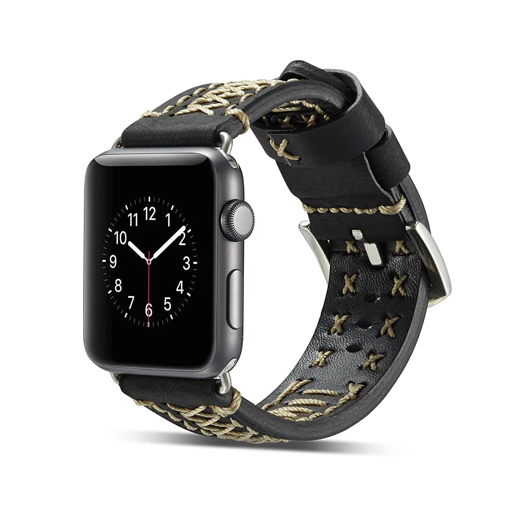 KLFS хит продаж кожаный ремешок для часов Apple Watch Series 3/2/1 спортивный браслет 42 мм 38