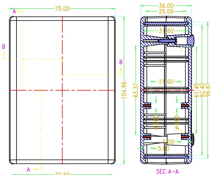 Корпус управления szomk pcb box electronics project чехол (4 шт.) 105*75*35 мм пластиковый корпус