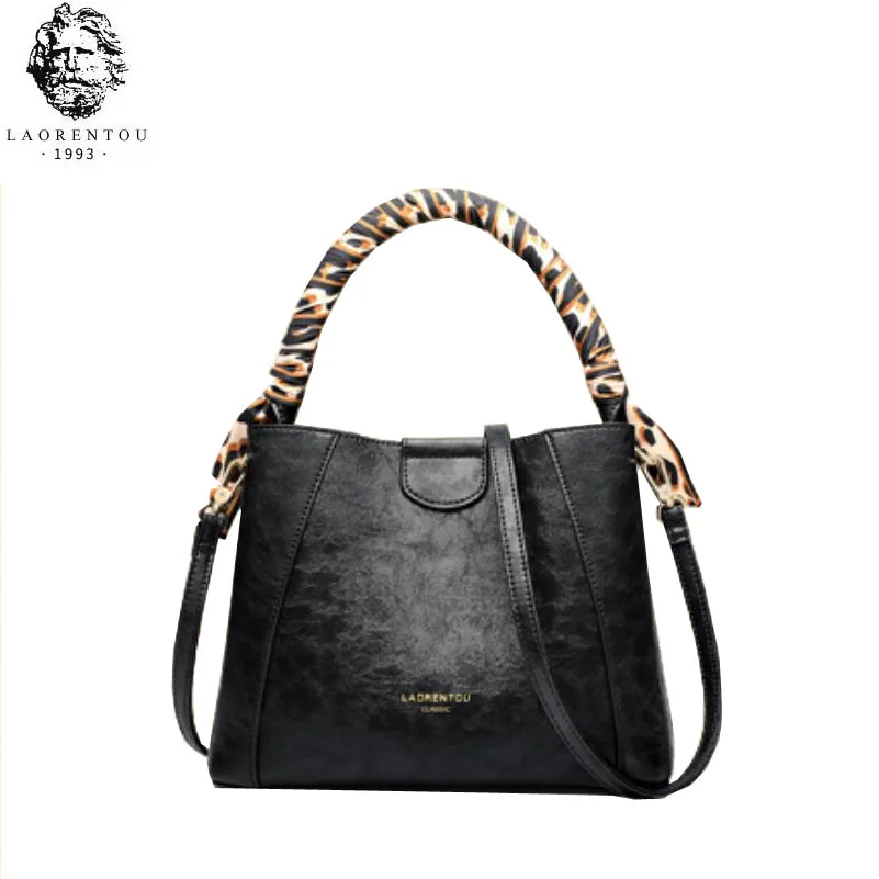 LAORENTOU high quality fashion luxury brand new leather handbags fashion wild portable bucket bag ladies shoulder Messenger