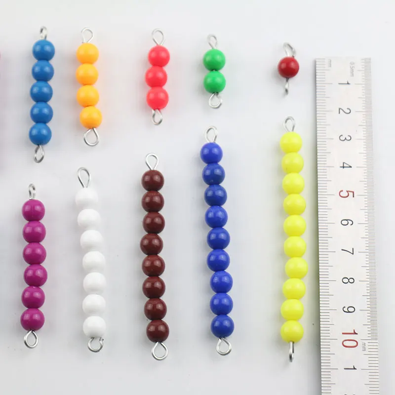

Baby Montessori Toys Colored Beads Chain Math Toys Colorful 1-10 Beads Games Montessori Toys Math Preschool Training A0886Y