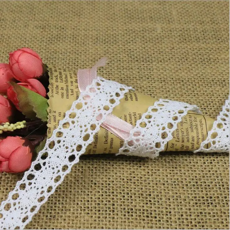 50 ярдов/партия 2 см хлопковое кружево домашняя одежда обертка вязаные украшения