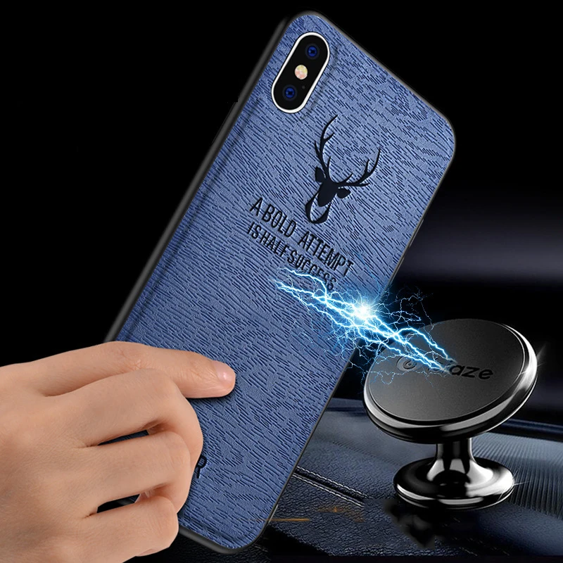 Кожаный чехол для iphone 6, 6s, 7, 8 Plus, X, XS MAX, для Apple iphone XR, анти-осень, Мягкий силикон, TPU, дерево, линия, голова оленя, чехол