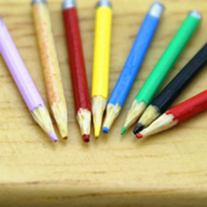8 Pcs/lot 1/12 Dollhouse Miniature Accessories Mini Colorful Pencil Model Doll New Arrival | Игрушки и хобби