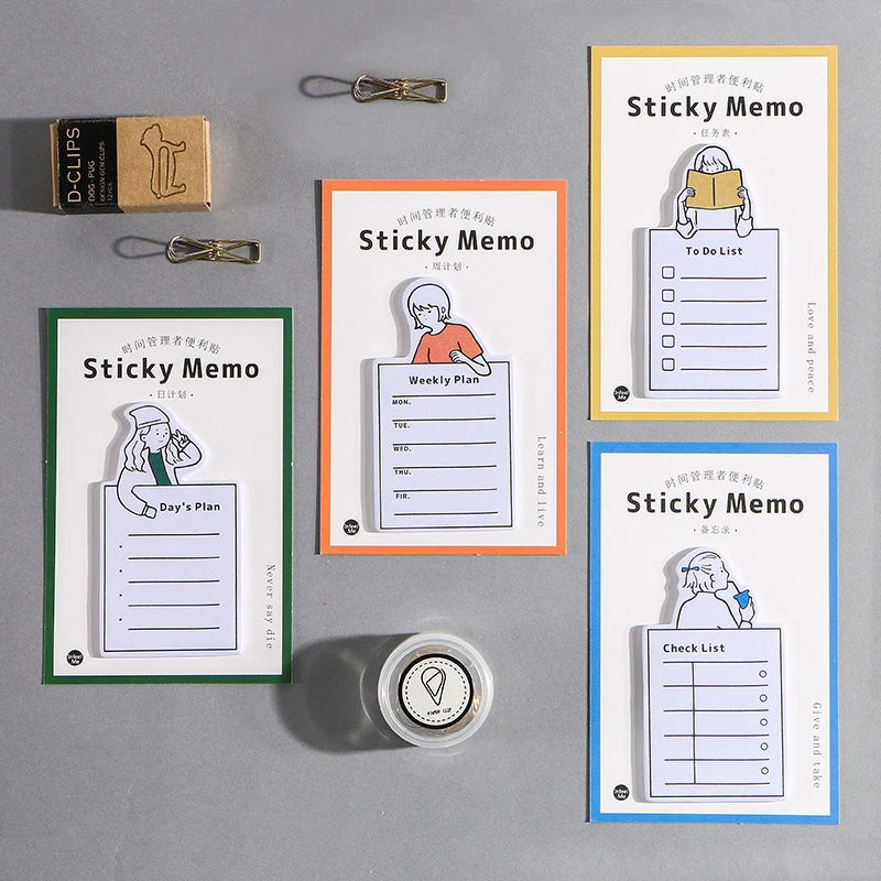 

Kawaii Cute Weekly Plan Sticker Bookmark Marker Memo Pad Stick Flags Agenda Sticky Note Stationery School Office Supplies sl1792