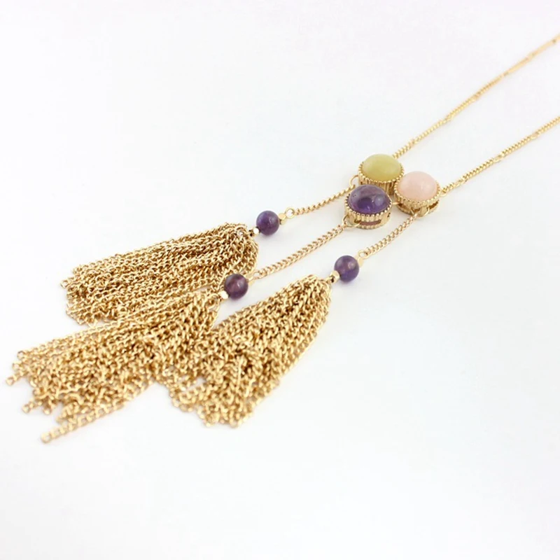 Женское Ожерелье LongWay кисточка золотого цвета новые модные ожерелья и подвески