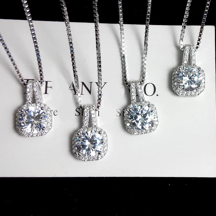 Одним бриллиантом Цепочки и ожерелья маленькая сумка 925 серебро ключицы цепи