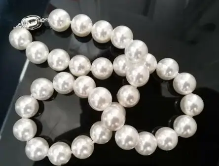 

Noble jewelry natural 12-13mm round south seas white pearl necklace clasp